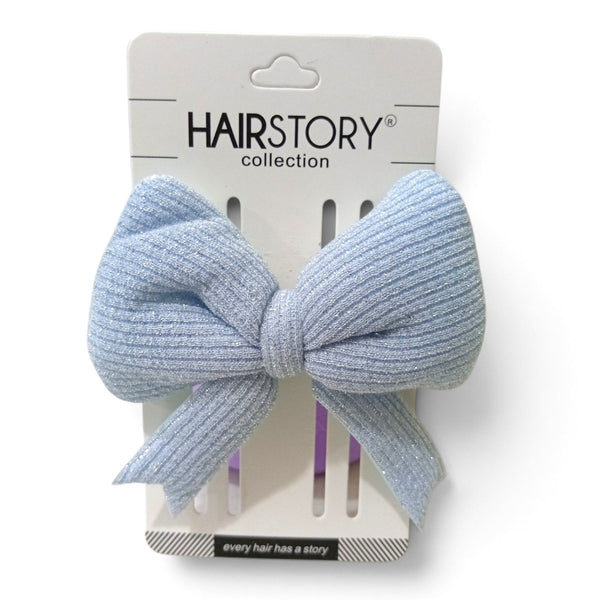 HAIRSTORY Cute Pastel Color Lurex Fabric Hair Clip