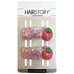HAIRSTORY Shaker Fruit Charm Snap Clip (#24-F1)