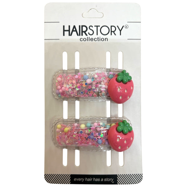 HAIRSTORY Shaker Fruit Charm Snap Clip (#24-F1)