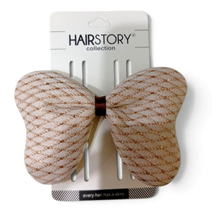 HAIRSTORY Sparkly Glittered Bow Diamond Patterned