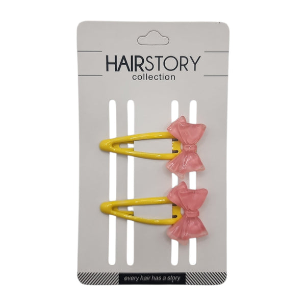 HAIRSTORY Ribbon Charm Snap Clip (#13-R)