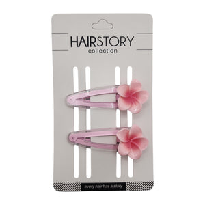 HAIRSTORY Transparent Plumeria Flower Snap Clip (#13-TPF)