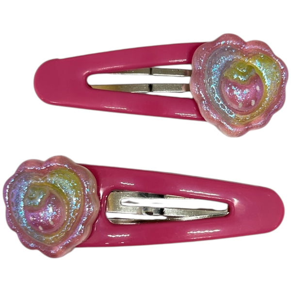 HAIRSTORY Heart/Flower Charm Snap Clip (#21-HF)