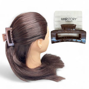 HAIRSTORY D688 SHIMMER Rectangular Hair Claw Clamp Clip