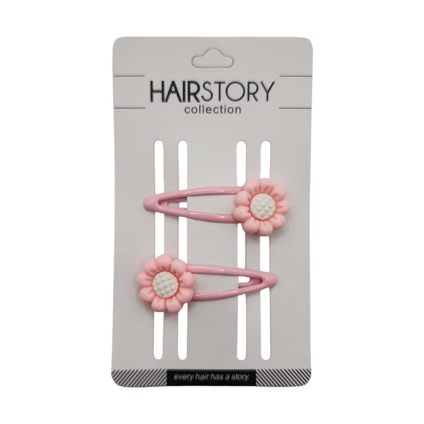 HAIRSTORY Daisy Flower Charm Snap Clip (#13-D)