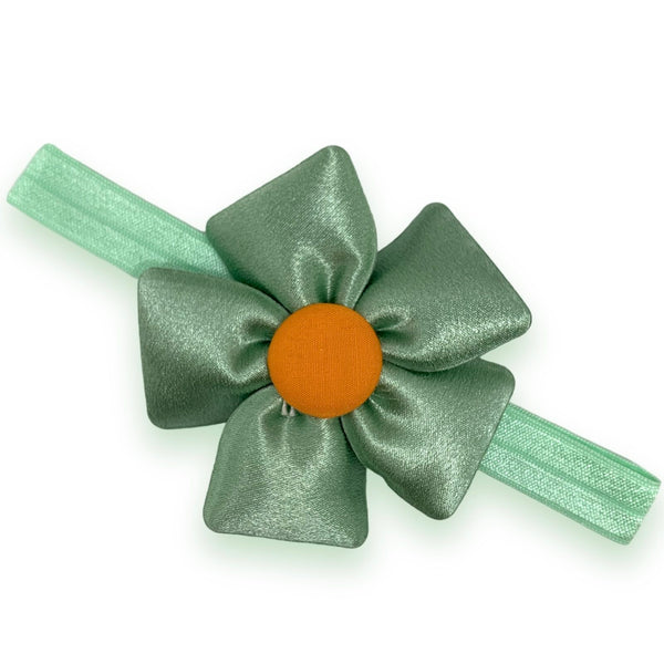 HAIRSTORY Flower Satin Baby Toddler Turban Headband - #1A