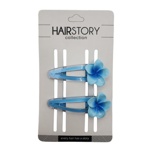 HAIRSTORY Transparent Plumeria Flower Snap Clip (#13-TPF)