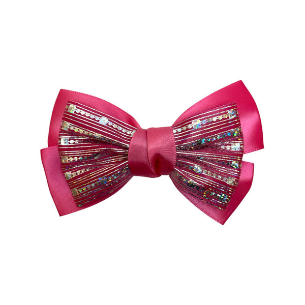 HAIRSTORY BHO00129 Shimmer Satin Bow Hair Clip