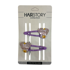 HAIRSTORY Teddy Bear Charm Snap Clip (#21-T)