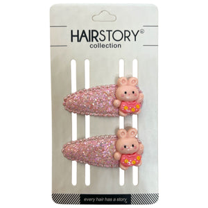 HAIRSTORY Cute Bear/Bunny Sequin Hair Clip (#25-CBBS)