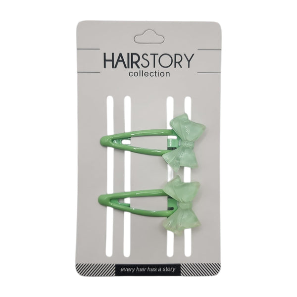HAIRSTORY Ribbon Charm Snap Clip (#13-R)