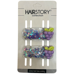 HAIRSTORY Shaker Fruit Charm Snap Clip (#24-F1)