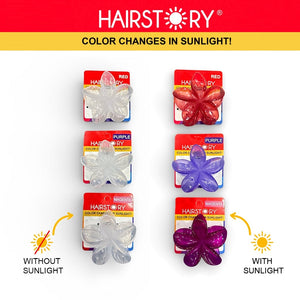 HAIRSTORY Sun UV Color Changing Double Sided Flower Orchid Hair Clip Clamp