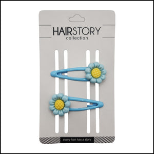 HAIRSTORY Daisy Flower Charm Snap Clip (#13-D)