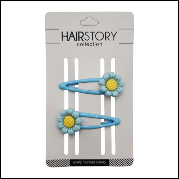 HAIRSTORY Daisy Flower Charm Snap Clip (#13-D)