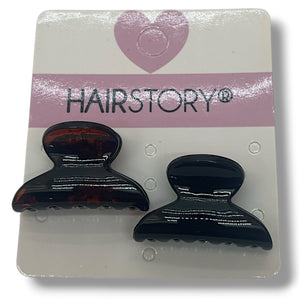 HAIRSTORY A15-3843 - D746 Black & Brown Tiny Hair Clamp Clips