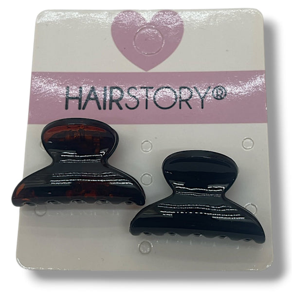HAIRSTORY A15-3843 - D746 Black & Brown Tiny Hair Clamp Clips
