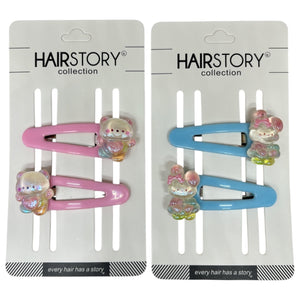 HAIRSTORY Heart/Flower Charm Snap Clip (#21-HF)