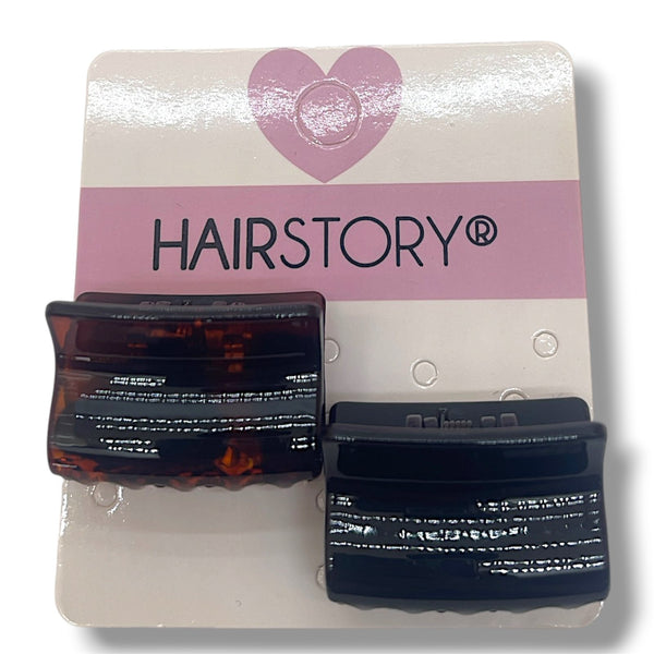 HAIRSTORY A15-3843 - D746 Black & Brown Tiny Hair Clamp Clips