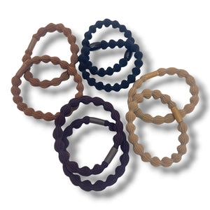HAIRSTORY 6047 Wave Elastic Hair Tie with Tube Accent