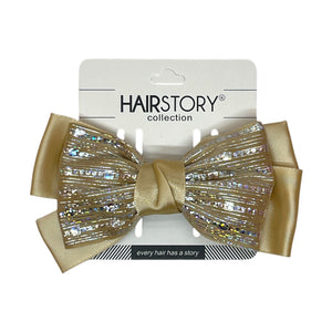 HAIRSTORY BHO00129 Shimmer Satin Bow Hair Clip
