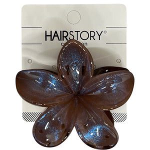 HAIRSTORY D824 Shimmer Double Sided Flower Orchid Hair Clamp