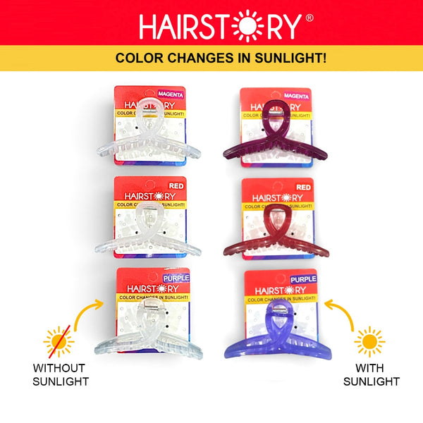 HAIRSTORY Sun UV Color Changing Large Knot Classic Hair Clip Clamp