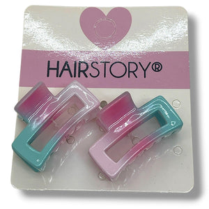HAIRSTORY 61362-2-61381 Tri-Color Mini Hair Claw Clips