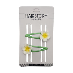 HAIRSTORY Plumeria Flower Charm Snap Clip (#13-PLM)