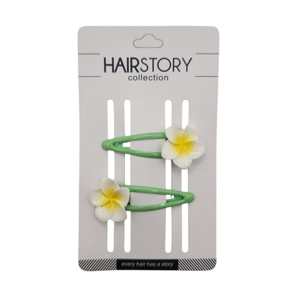 HAIRSTORY Plumeria Flower Charm Snap Clip (#13-PLM)