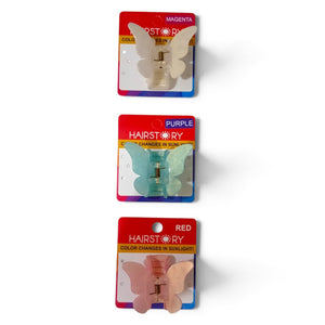 HAIRSTORY CCAH-0012 Sun UV Color Changing Acrylic Butterfly Clamp
