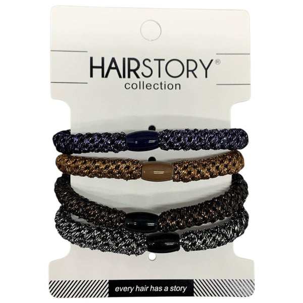 HAIRSTORY Metallic Colored Hair Tie Ponytail (2413)