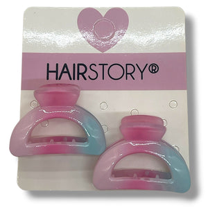 HAIRSTORY 61362-2-61381 Tri-Color Mini Hair Claw Clips