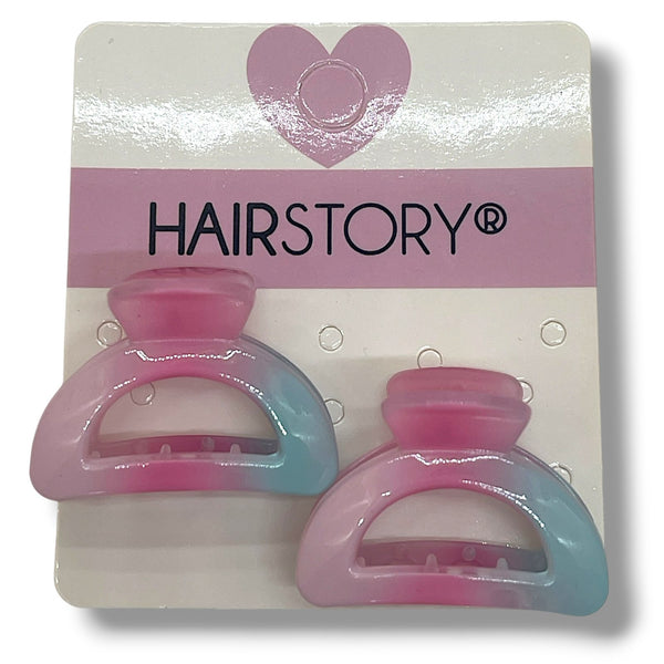 HAIRSTORY 61362-2-61381 Tri-Color Mini Hair Claw Clips