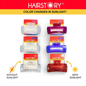 HAIRSTORY Sun UV Color Changing Rectangular Classic Hair Clip Clamp