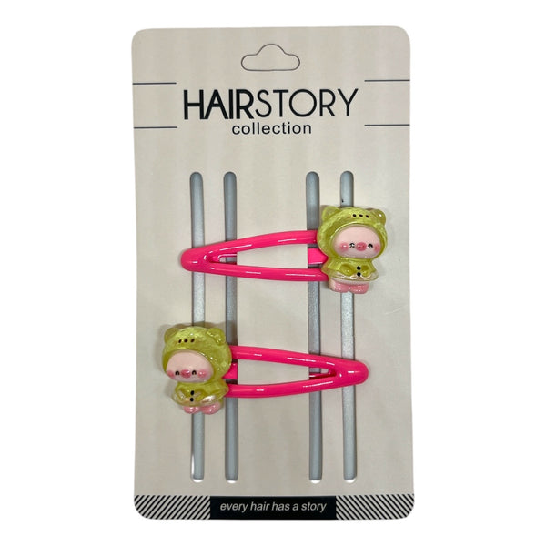 HAIRSTORY Teddy Bear Charm Snap Clip (#21-T)