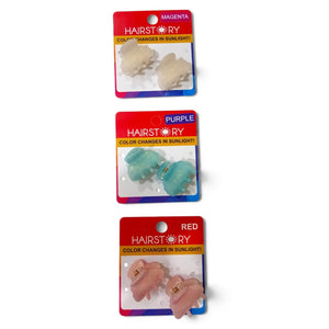 HAIRSTORY CCAH-007 Sun UV Color Changing Acrylic Arc Hair Clamp 3.5cm