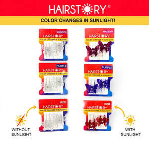 HAIRSTORY Sun UV Color Changing Clips Small Butterfly Hair Claw