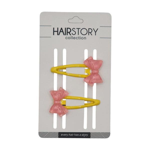 HAIRSTORY Ribbon Charm Snap Clip (#13-R)