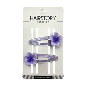HAIRSTORY Transparent Plumeria Flower Snap Clip (#13-TPF)