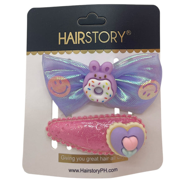 HAIRSTORY Cute Character Bow & Hair Clip Set