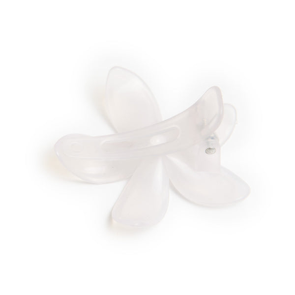 HAIRSTORY Sun UV Color Changing Plumeria Flower Hair Clip with Paint Splash Center