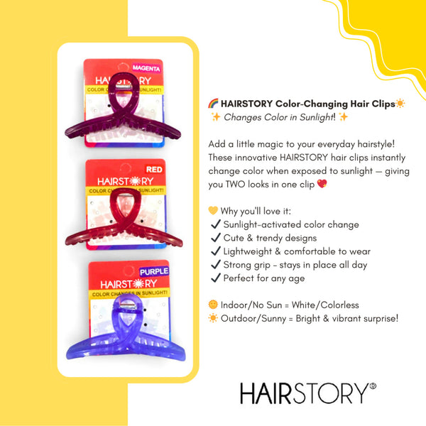 HAIRSTORY Sun UV Color Changing Large Knot Classic Hair Clip Clamp