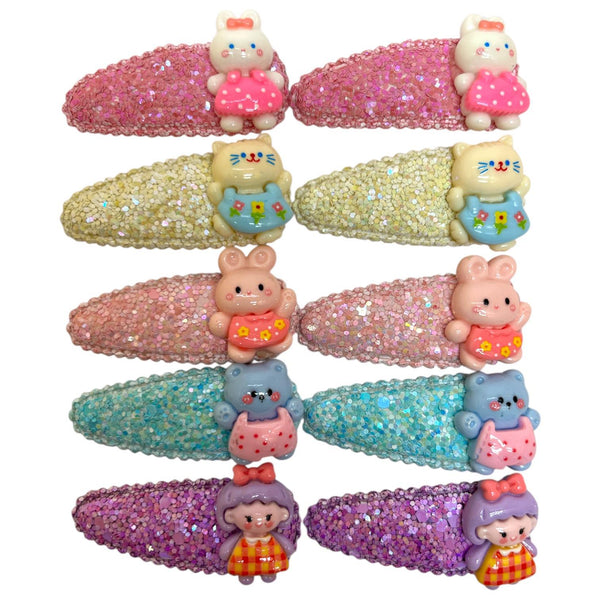 HAIRSTORY Cute Bear/Bunny Sequin Hair Clip (#25-CBBS)