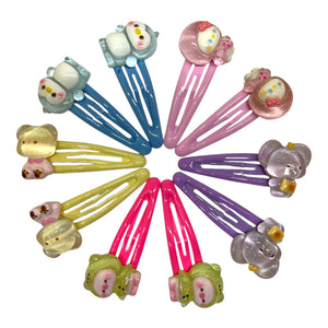 HAIRSTORY Teddy Bear Charm Snap Clip (#21-T)