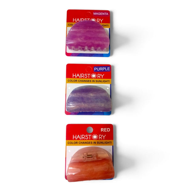 HAIRSTORY CCAH-010  Sun UV Color Changing Acrylic Cloud Clamp