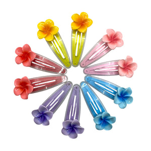 HAIRSTORY Transparent Plumeria Flower Snap Clip (#13-TPF)
