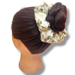 HAIRSTORY 6037 Vintage Scrunchies W/Gold Lining