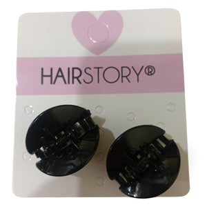HAIRSTORY D349 Plain Black Tiny Hair Clamp Clips