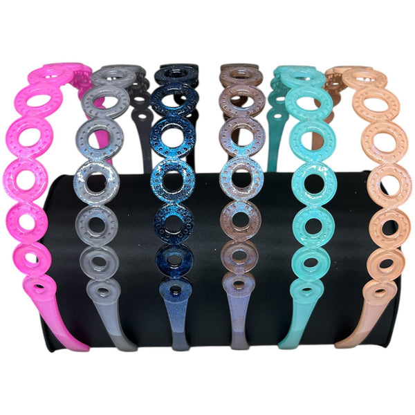 HAIRSTORY T062 Shimmer Round Holes Headband